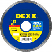 Диск алмаз. DEXX Clean Aqua Cut 115х22 сплошной по керамогр, мрамору, плитке