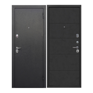 Дверь мет. Гарда 7,5см Букле черный бетон графит NEW (860мм) левая