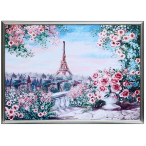 Картина 50х70см "Цветочный Париж"