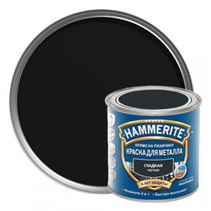Краска алкидн. Hammerite 0,75л гладкая глянц. черная