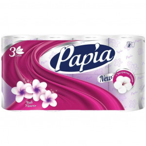 Туалетная бумага PAPIA 3сл Балтийский цветок (8шт)