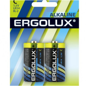 Батарейка Ergolux Alkaline LR14 BL-2