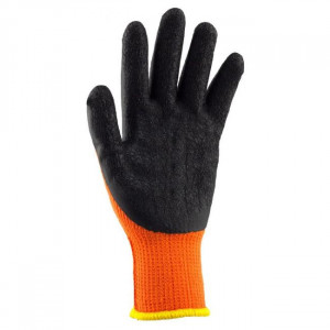 Перчатки полный облив утеплен. #300 (оранж,салат,корич. черные пальцы)