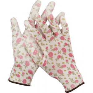 Перчатки GRINDA бело-розовые М