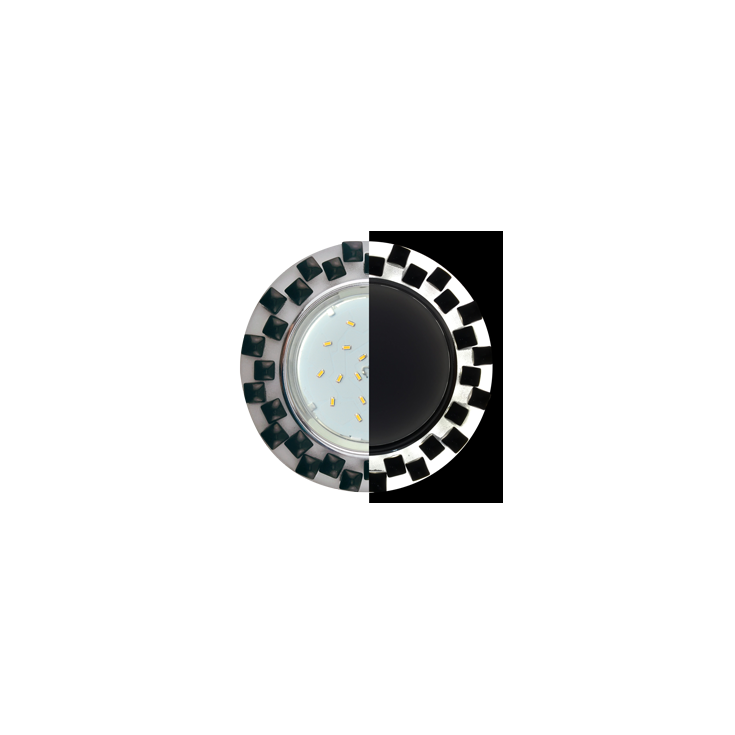 Светильник Ecola LD5316 GX53 H4 38х120 круг с квадр. плит черный хром-мат