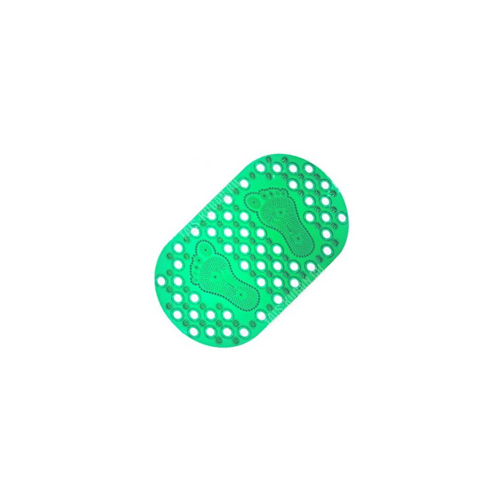 Коврик 66х33см Массажный/Лапки овал, прозр. зелен на присоск (282939)