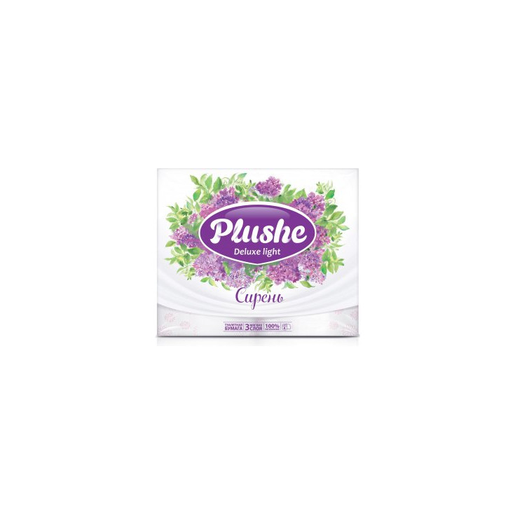 Туалетная бумага PLUSHE Deluxe Light 3сл 15м Сирень бело-фиолет. (4шт)