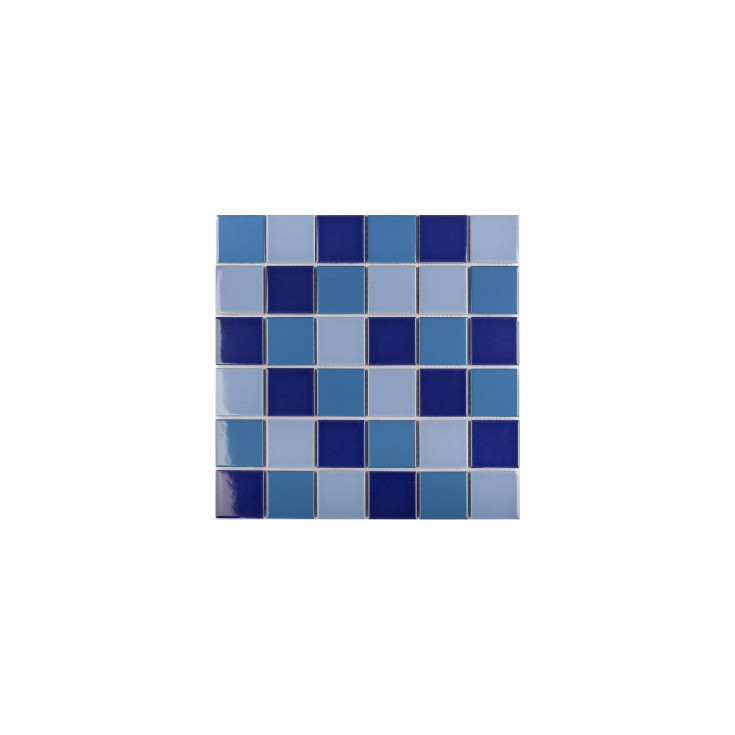 Мозаика 30,6х30,6 крупная голубая микс Бассейн