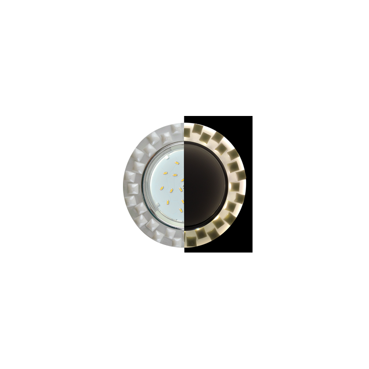 Светильник Ecola LD5316 GX53 H4 38х120 круг с квадр. плит Жемчуг хром-мат