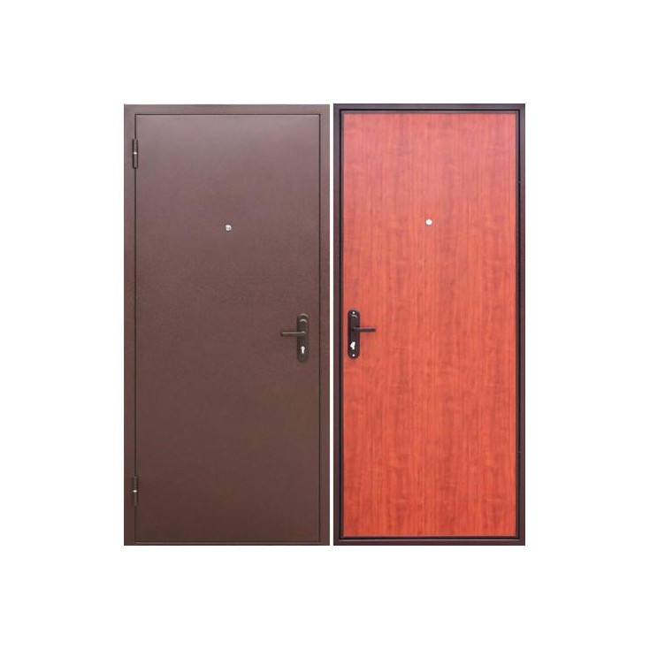 Дверь мет. Прораб 1 4,5см металл/панель, антик медь, рустик. дуб, наруж.открыв, ППС (860 R)